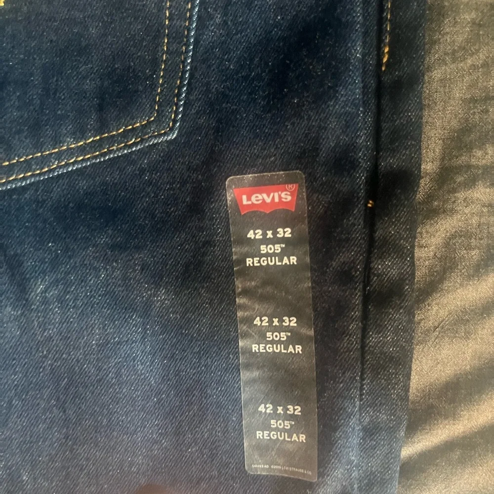 NEW Levi's Straight denim Dark Blue 505 regular 42 32 cowboy western travel chic - Picture 10 of 12